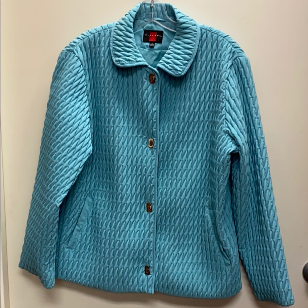 Gallery Quilted Blue Jacket Medium - image 1